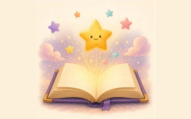 A glowing storybook